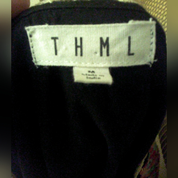 BNWOT THML (ANTHROPOLOGIE) DRESS EMBROIDERY ON TOP BLACK RUFFLE BTTM. SZ. MED - Picture 6 of 8